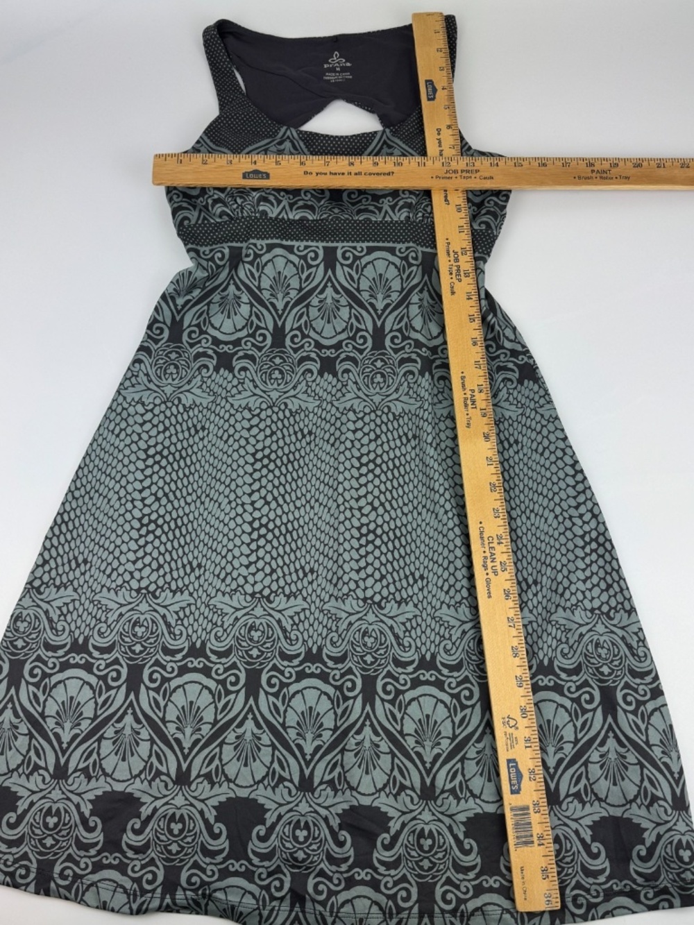 Prana Womens Size M Holly Dress Damask Print Built in Shelf Bra Sleeveless - Picture 5 of 9